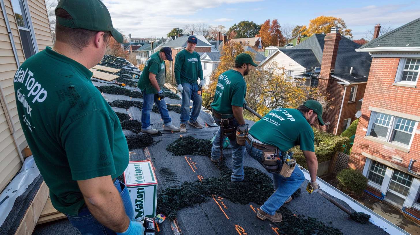 Second floor addition being constructed on top of existing flat roof building in Nassau County