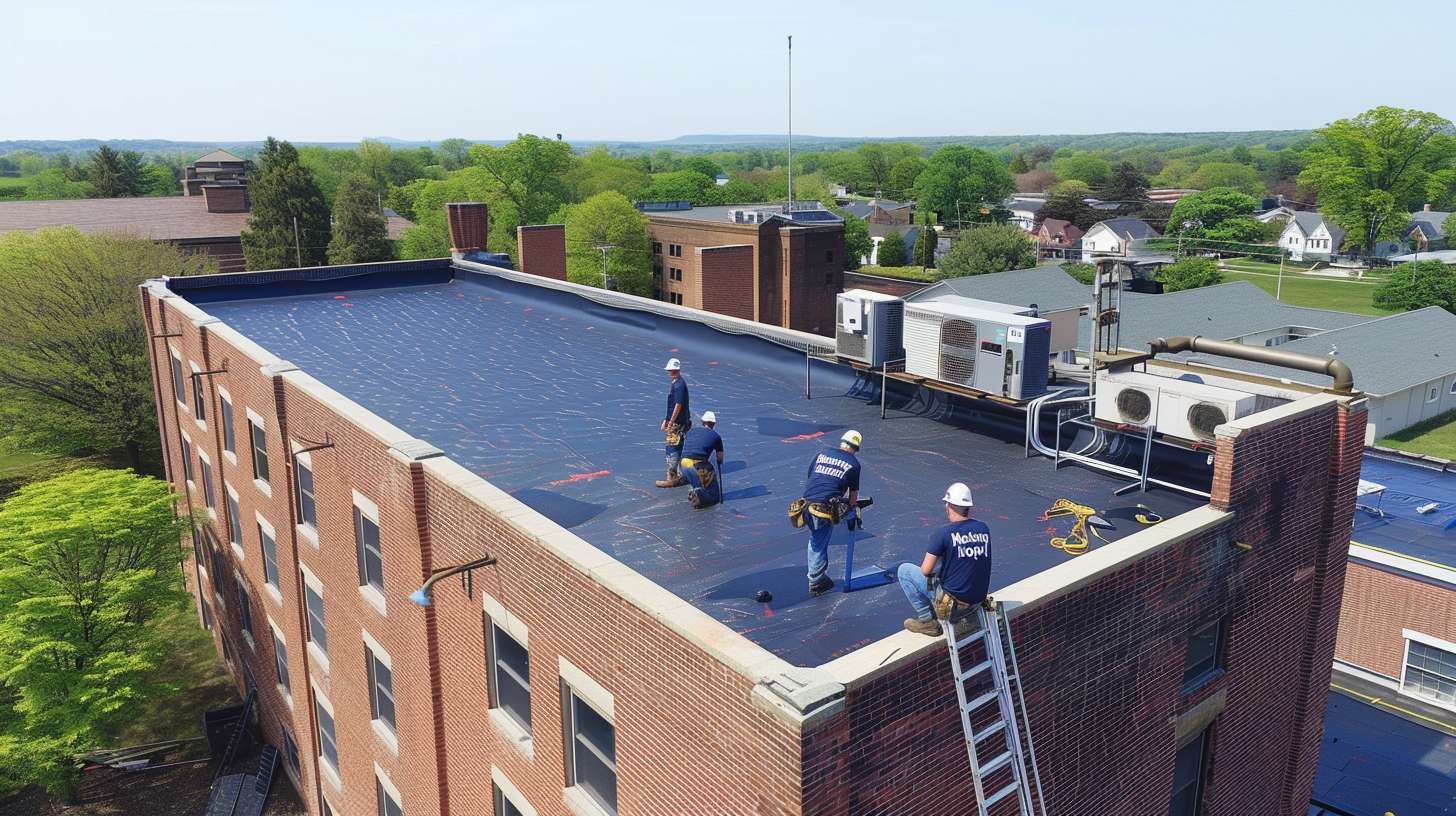 Flat roof installation on residential home in Nassau County, New York