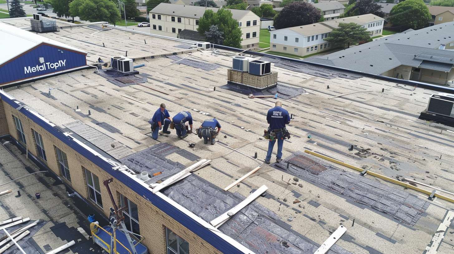 Professional waterproofing application on flat roof deck in Nassau County residential property