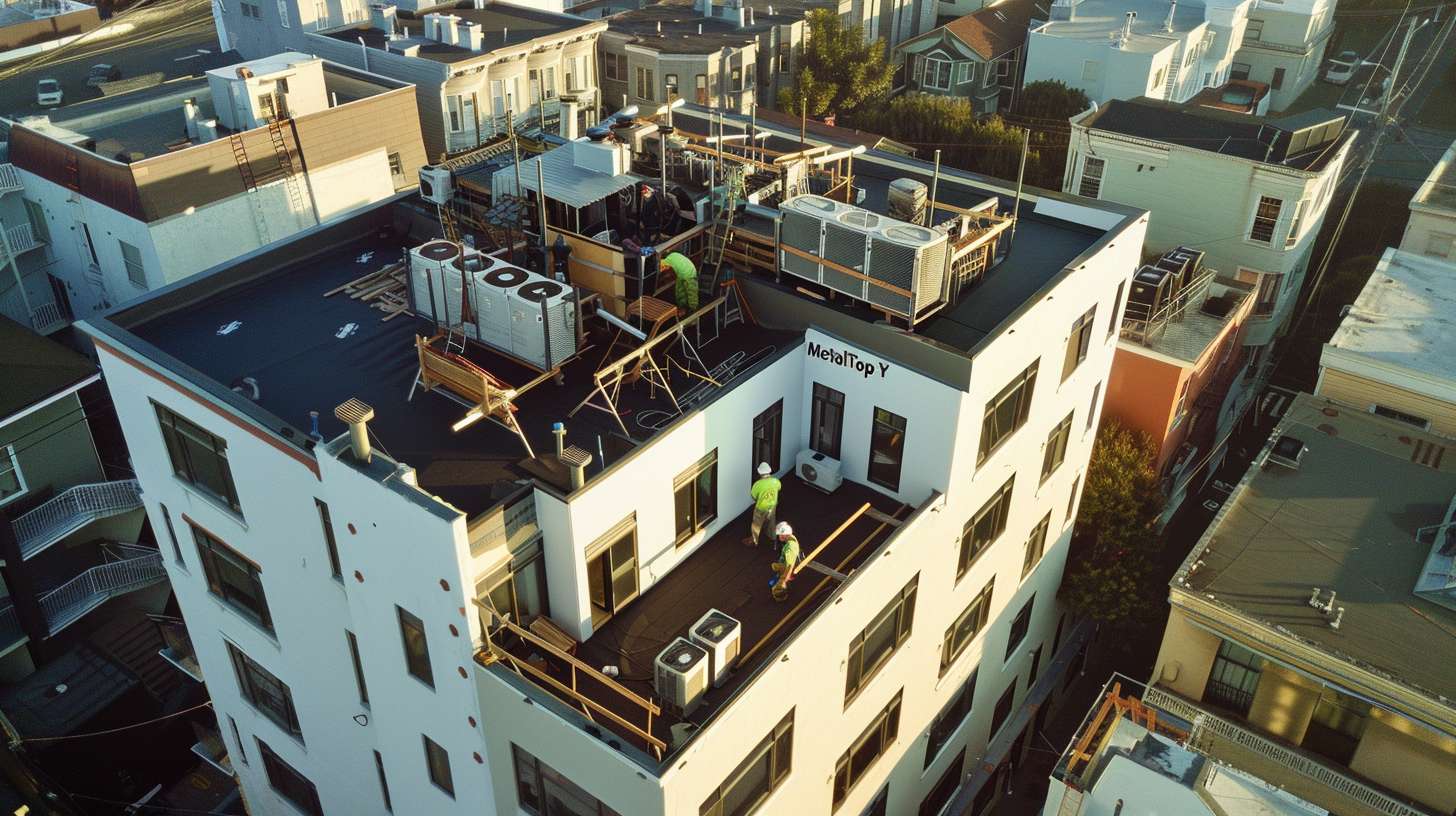 Professional installer fitting white fascia board along flat roof edge in Nassau County Soffit panel installation underneath roof overhang showing ventilation details Close-up of fascia and soffit corner joint on residential flat roof Worker measuring and cutting fascia material for precise roof installation Completed fascia and soffit system on modern flat roof home in Nassau County