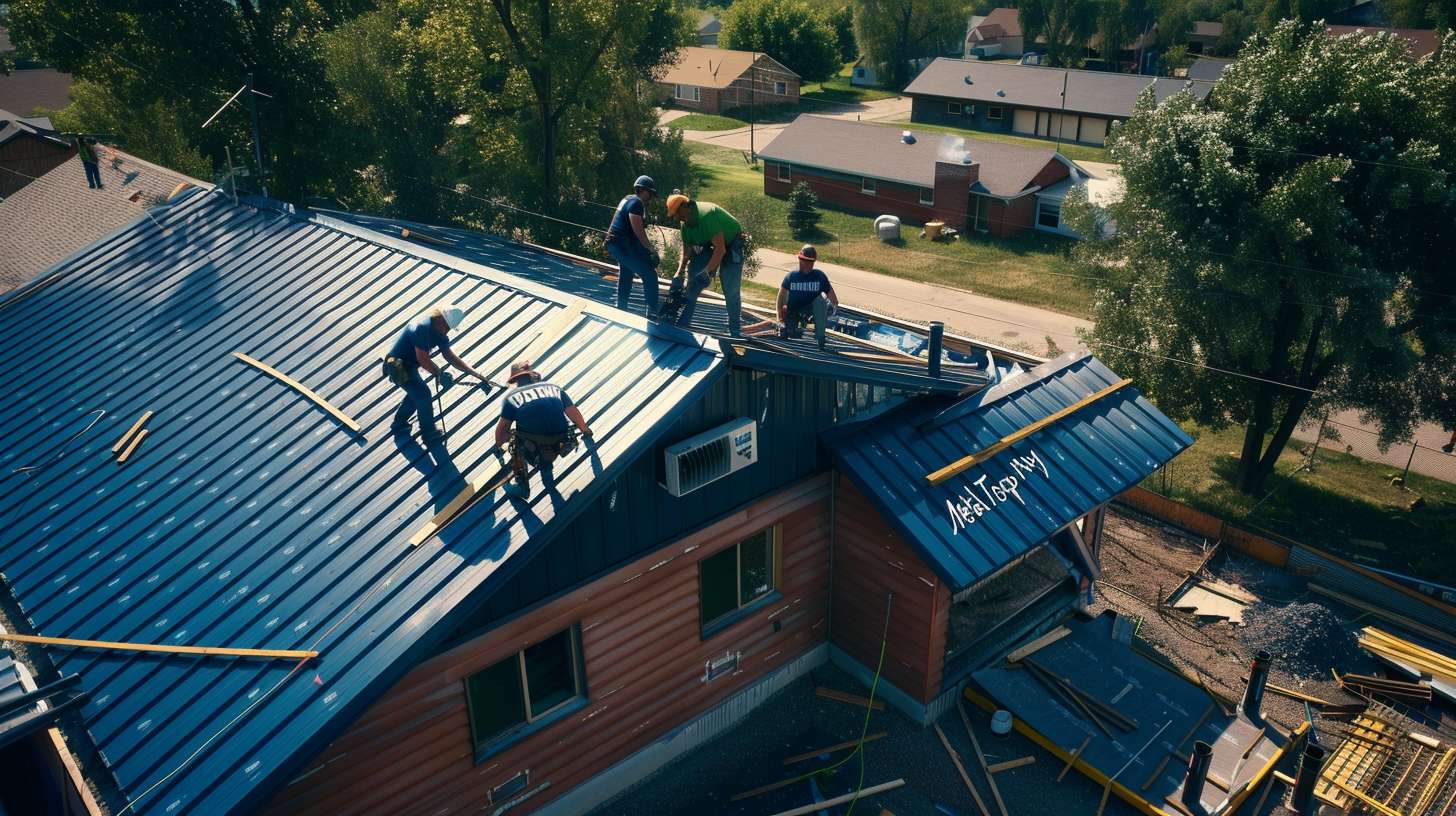 Professional roofer installing step flashing on flat roof in Nassau County