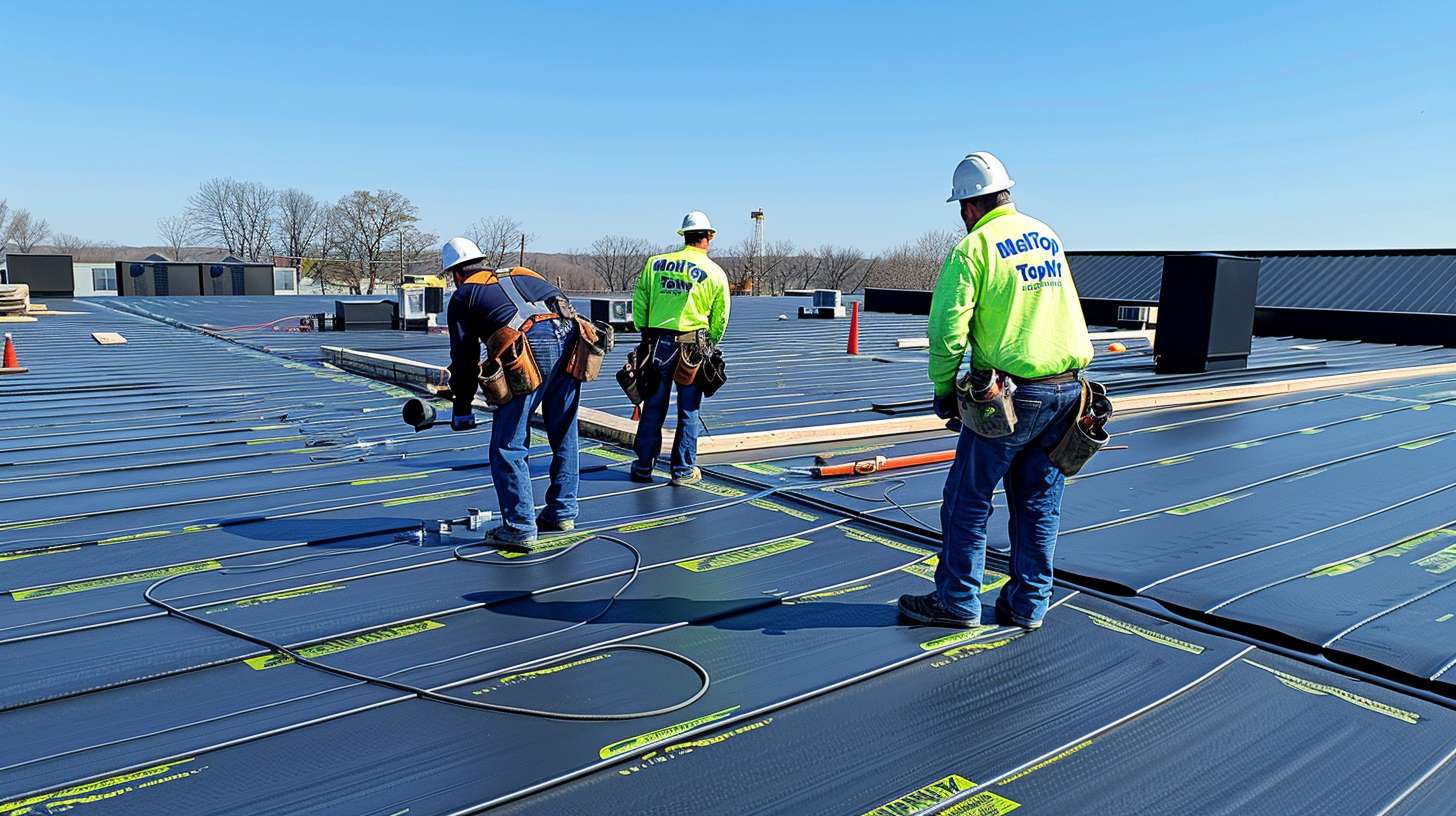 Flat roof on residential home in Nassau County showing typical construction and materials