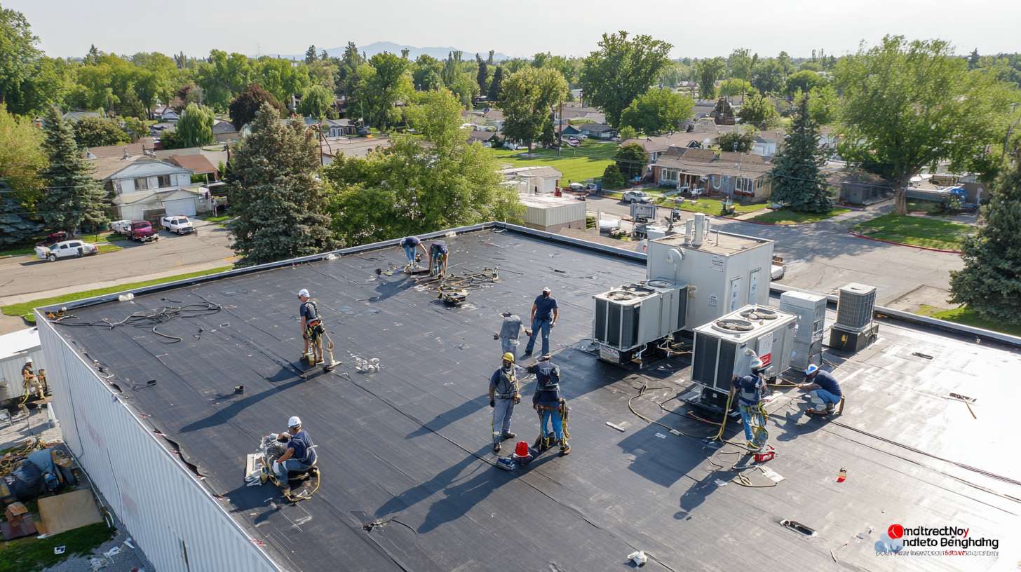 Professional flat roof installation on commercial building in Atlantic Beach