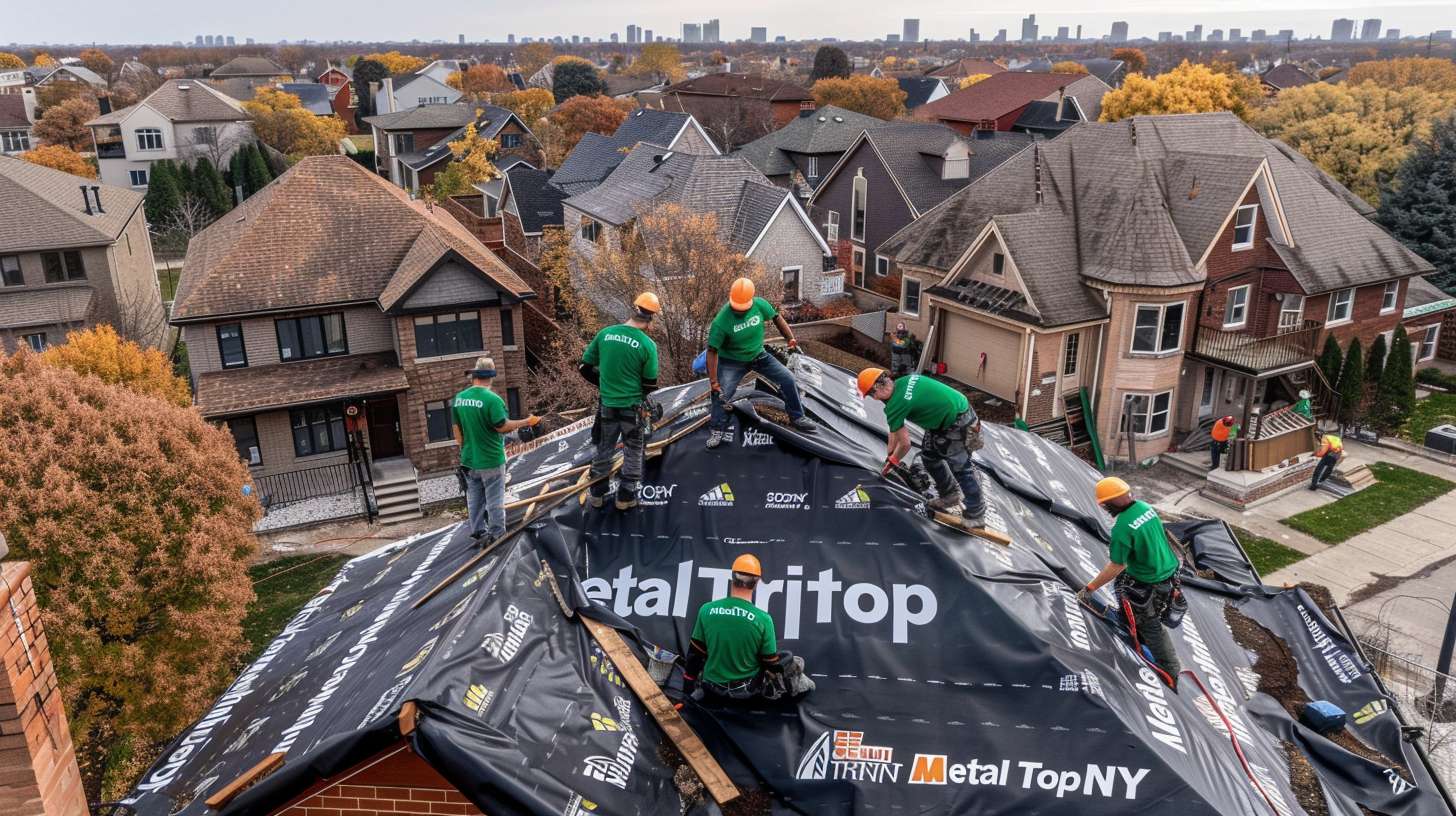 Professional flat roof repair work being completed on commercial building in East Norwich Specialist applying waterproof membrane to residential flat roof surface Close-up of damaged flat roof showing water pooling and worn surface coating Completed flat roof restoration with new protective coating and improved drainage