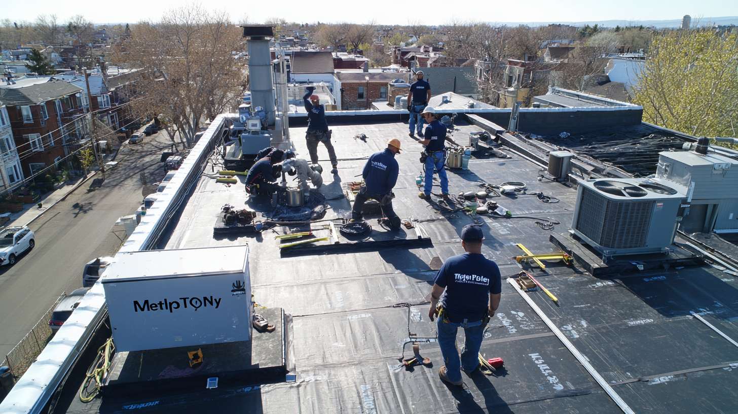 Professional flat roof installation on commercial building in Greenvale Experienced roofers applying membrane to flat roof surface Modern flat roof with proper drainage system and weatherproofing Close-up of quality flat roofing materials and installation detail Completed flat roof project showcasing durability and craftsmanship