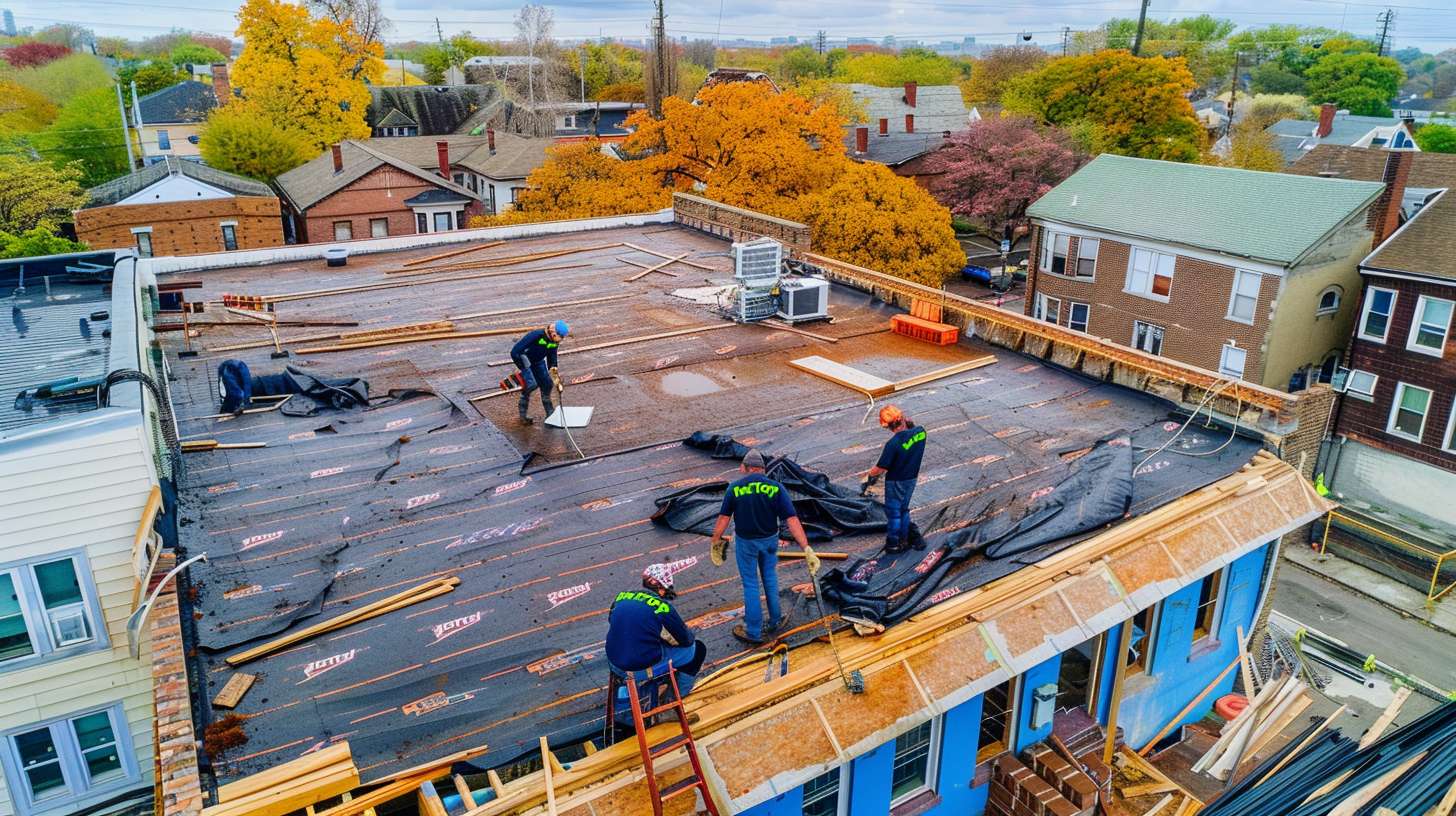 Professional flat roof installation on commercial building in Oceanside