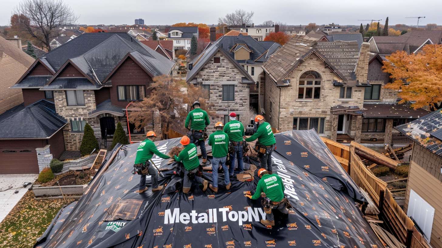 Professional roofer installing flat roofing membrane on commercial building in Woodmere Flat roof with proper drainage system and waterproof coating Close-up of flat roof layers showing insulation and protective membrane Roofer inspecting and maintaining flat roof surface for leaks Modern flat roof installation with EPDM rubber roofing material Completed flat roof project on residential property in Woodmere