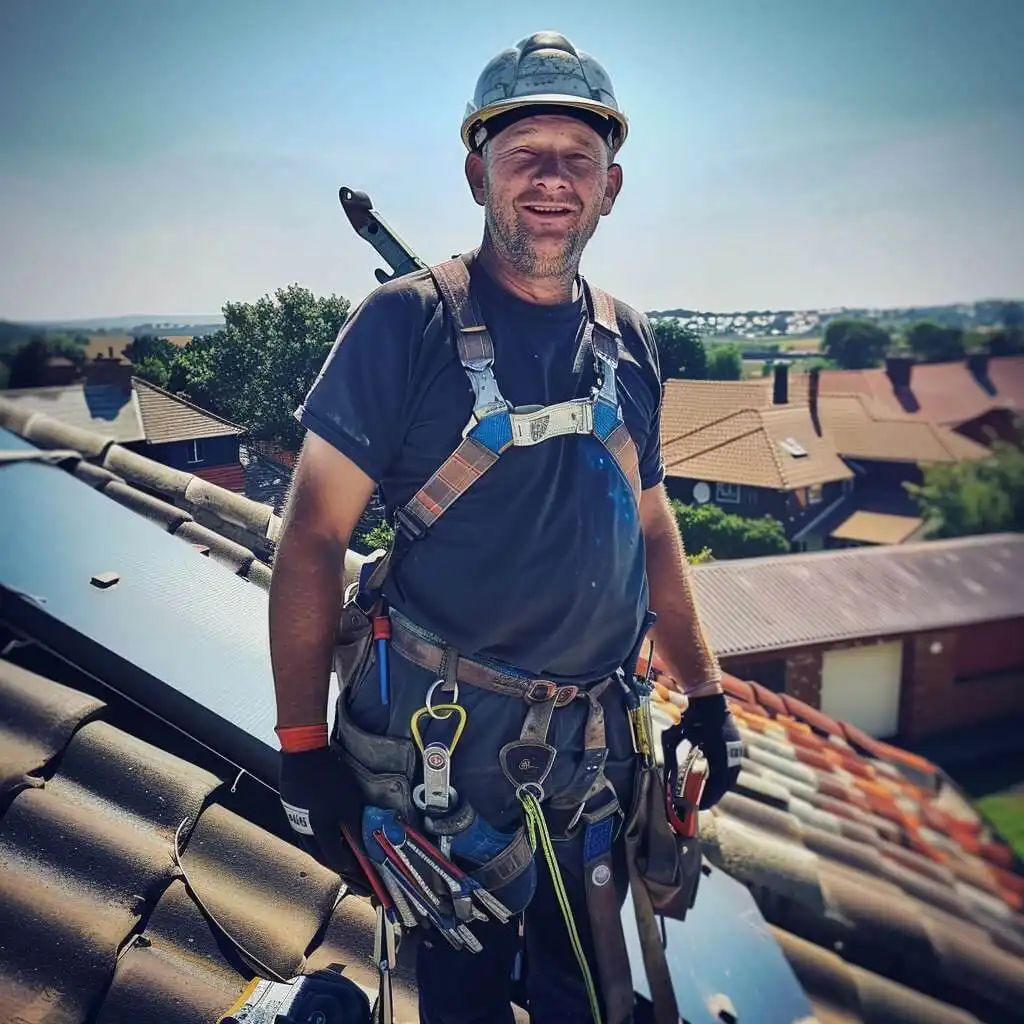 professional roofers standing on a roof