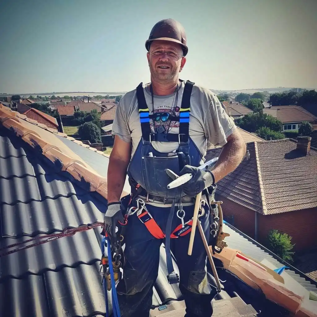 roofers image working on a roof